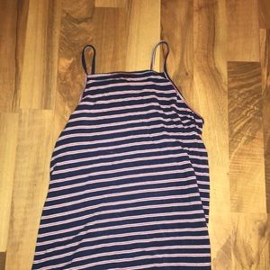 striped holter tank top